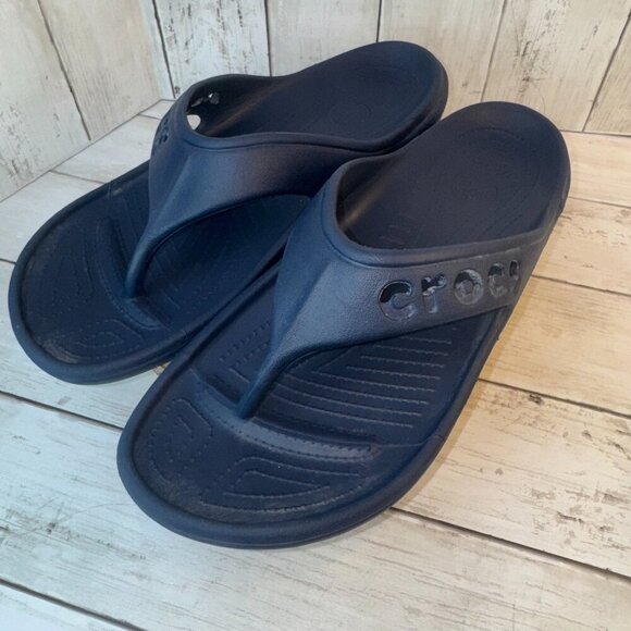 Crocs Other - Crocs Baya II Mens Size 12 Comfort Flip Flop Navy Blue Thong Sandals